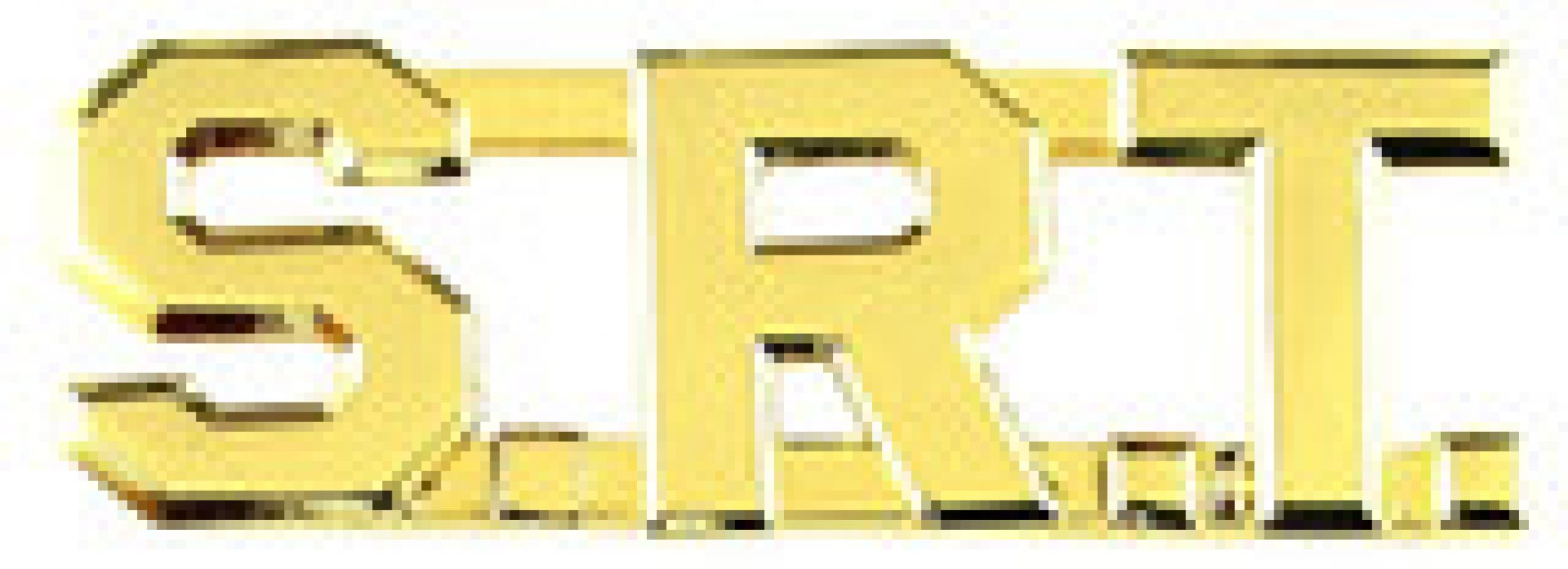 SRT COLLAR PINS 1/2" TALL WITH PERIODS S.R.T. - SOLD in PAIRS.